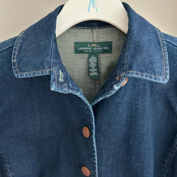Lauren Ralph Lauren size 6 Peplum Denim Jacket - Picture 6 of 16